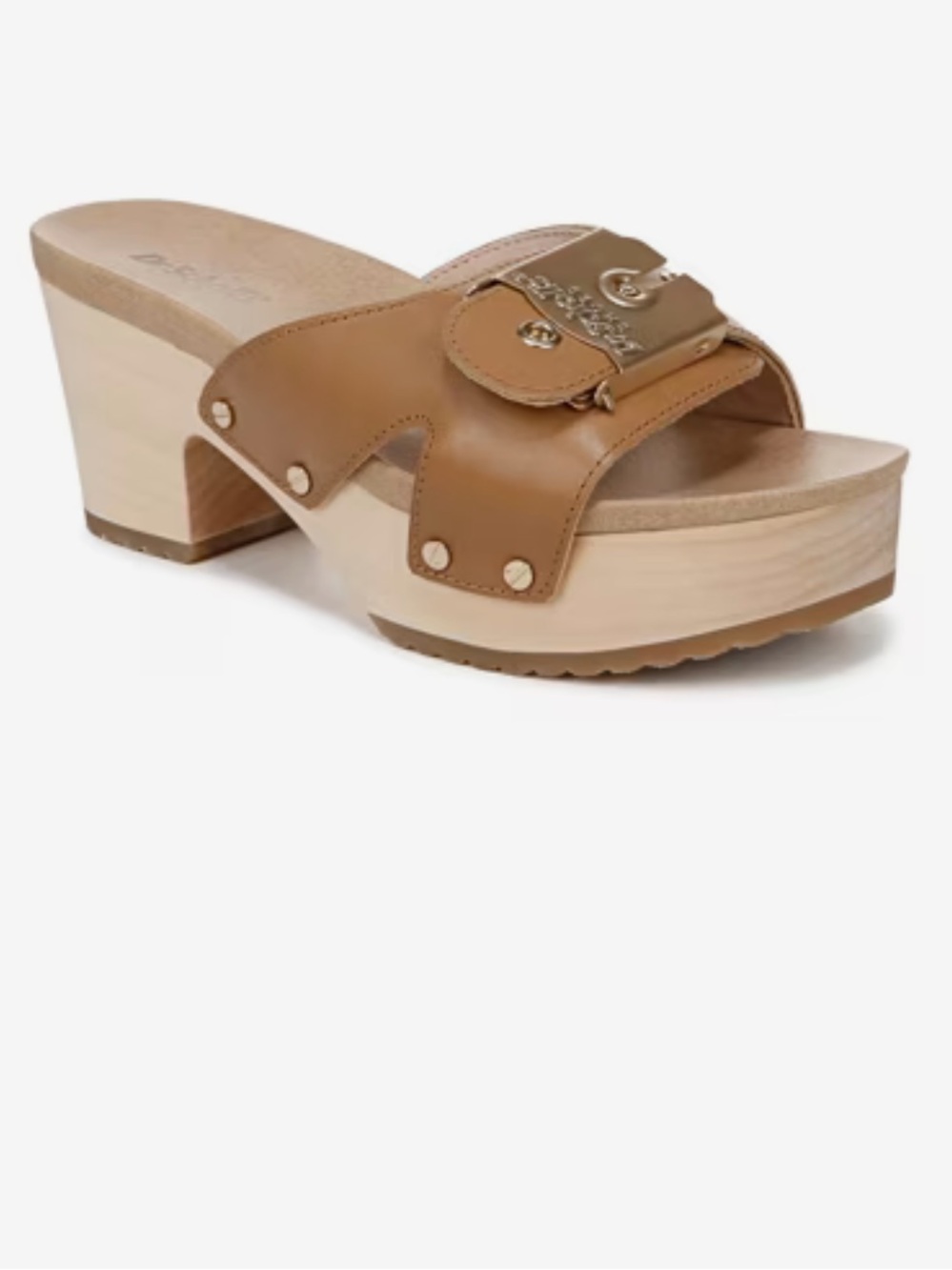 Dr. Scholl's Original Max Leather Too Platform Sandal size 7M HONEY